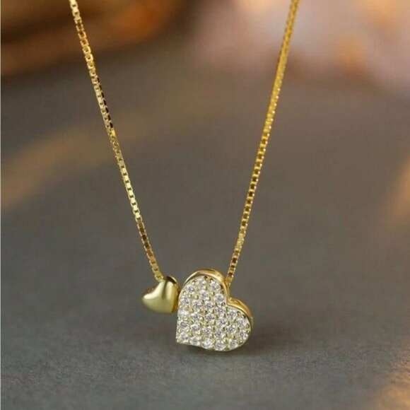 Jewelry - S925 Sterling Silver Plated With White Gold Necklace